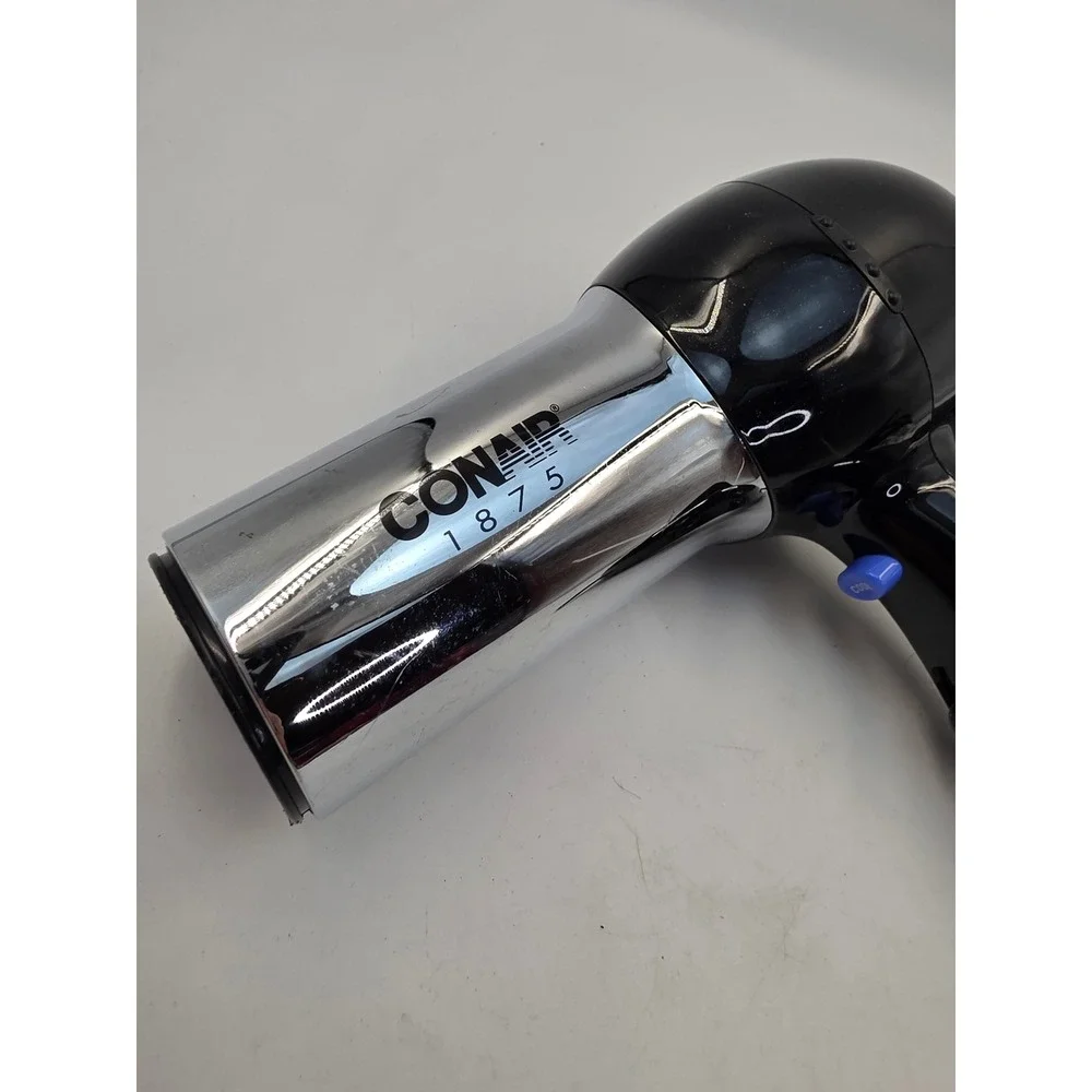 Conair 1875 Watt Hair Dryer Black Chrome Model 256X Heat Speed Settings
